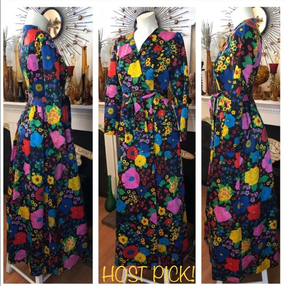 Vintage Dresses & Skirts - Vintage Floral Maxi Dress  2X HOST PICK!
